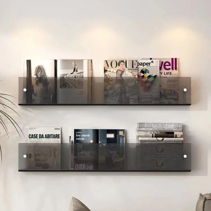 BowLift | ClearLine – Stylish Acrylic Wall Shelf for Magazines
