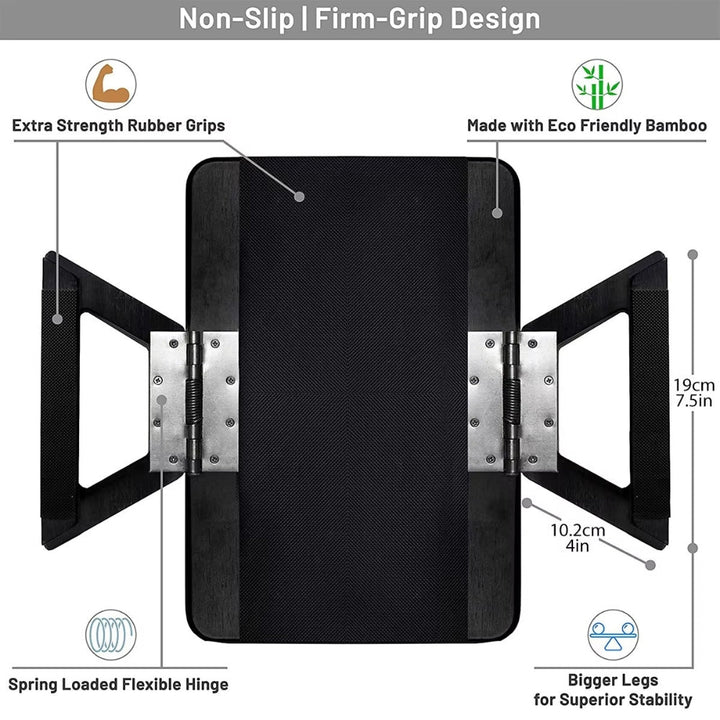 BowLift | Adjustable Bamboo Clip-On Arm Tray Table