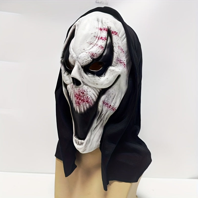 BowLift | Skull Mask | Full Head Halloween Mask | Bloody Horror Look | With Hood