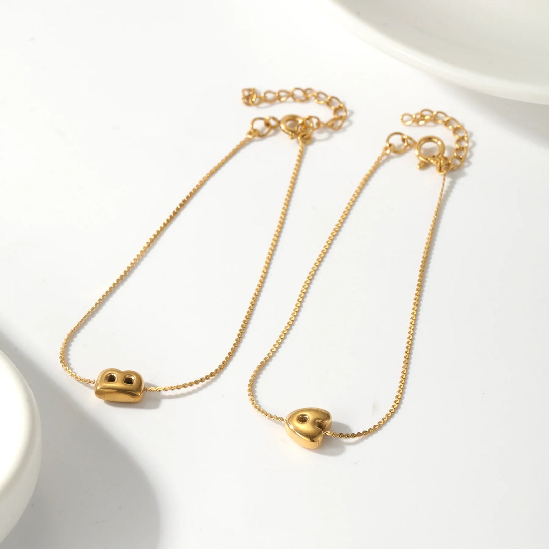 BowLift | Dainty Bubble Letter Initial Bracelet