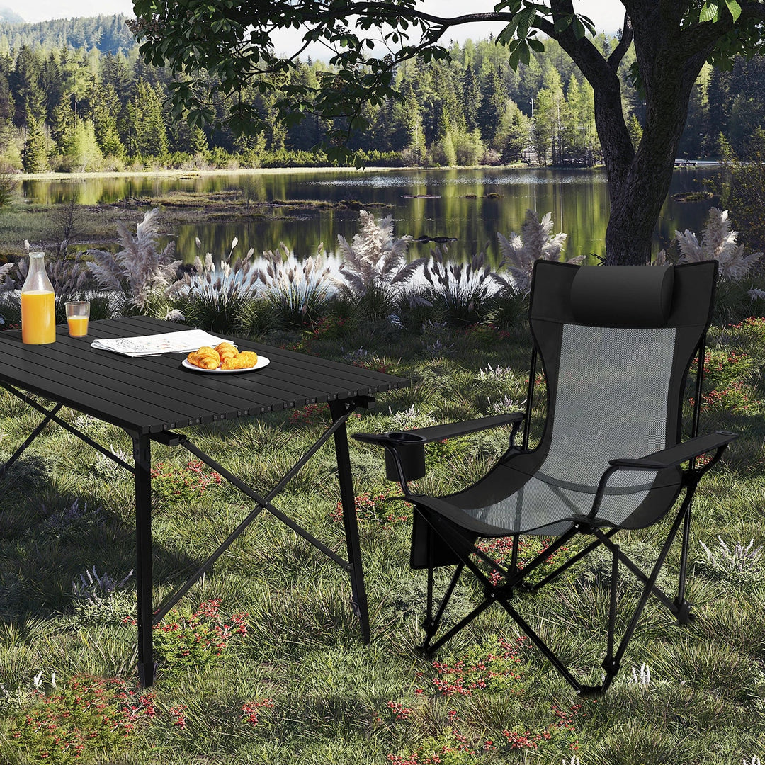 BowLift | CAMPURE Relax Lounge Chair | Adjustable & Foldable | With Footrest | Ultra-Light & Portable – Black/Grey