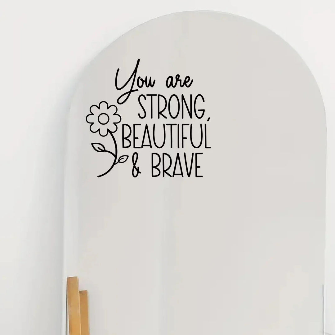 Daily Affirmation Quotes Mirror Stickers Removable Peel N Stick Vinyl Decals For Bathroom Bedroom Inspirational Home Decor Touches | Bowlift