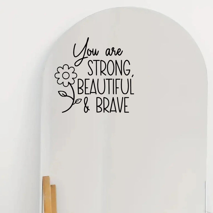 Daily Affirmation Quotes Mirror Stickers Removable Peel N Stick Vinyl Decals For Bathroom Bedroom Inspirational Home Decor Touches | Bowlift
