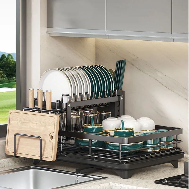 BowLift | Adjustable Dish Drying Rack – Space-Saving Kitchen Drainer for Small & Large Kitchens