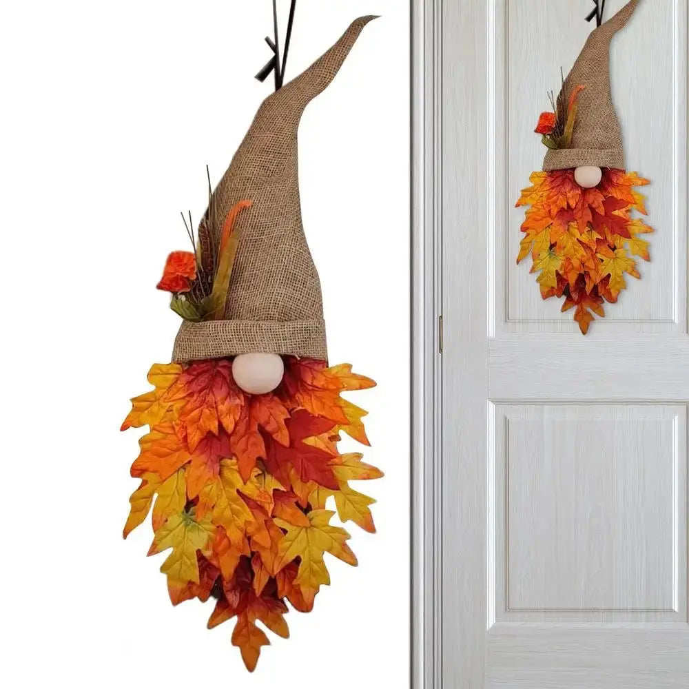 BowLift | MapleCharm Dwarf Door Hanger – Rustic Wooden Fairy Tale Decoration for Entrance & Garden