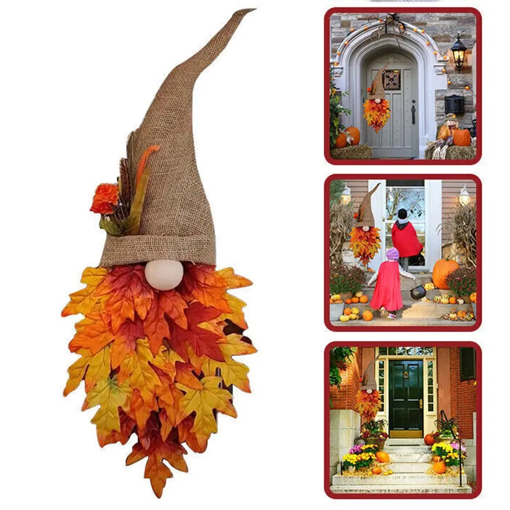 BowLift | MapleCharm Dwarf Door Hanger – Rustic Wooden Fairy Tale Decoration for Entrance & Garden