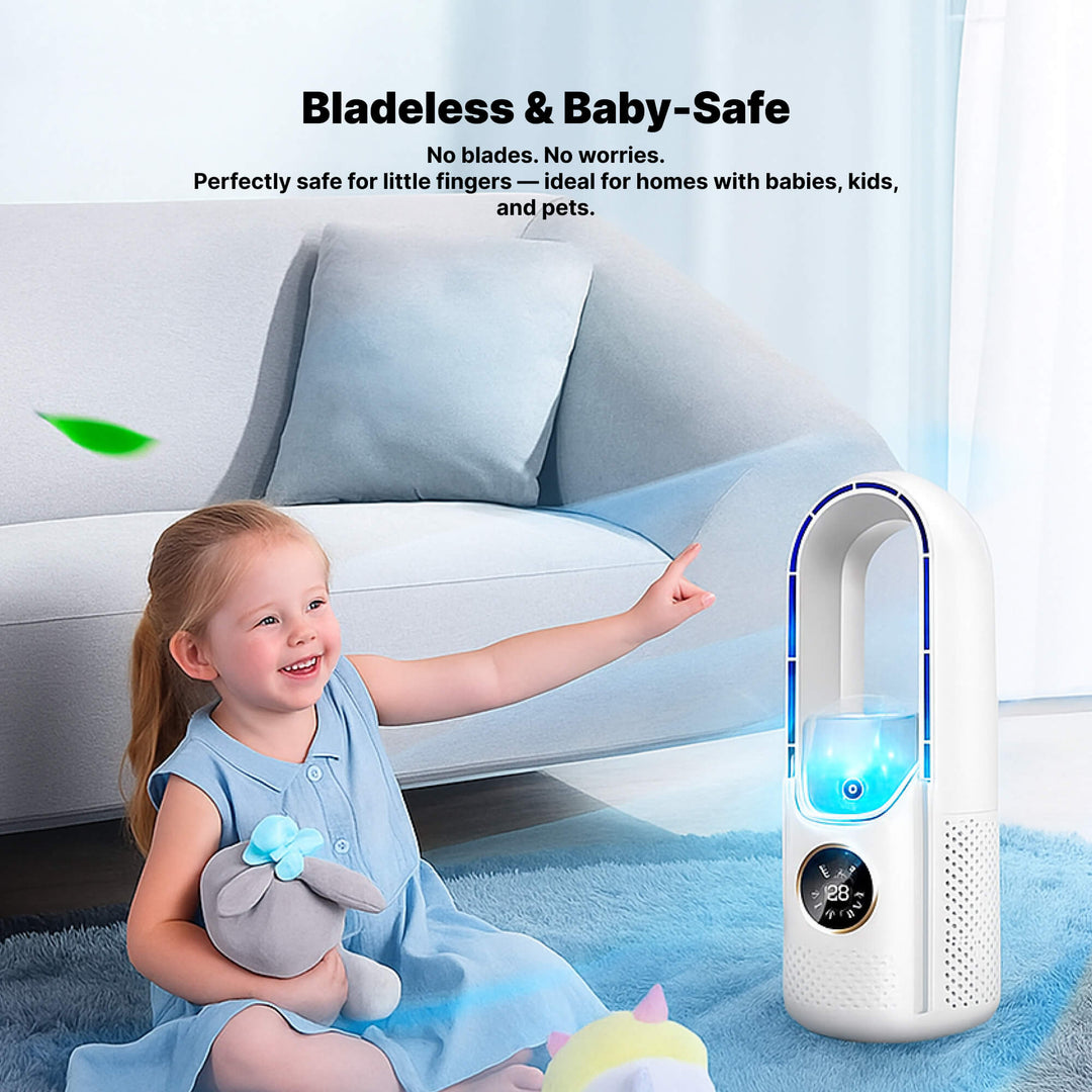 Bladeless Portable Air Conditioner | Ultra-Quiet, Ergonomic Design & Ideal for Home and Office Use | Bowlift