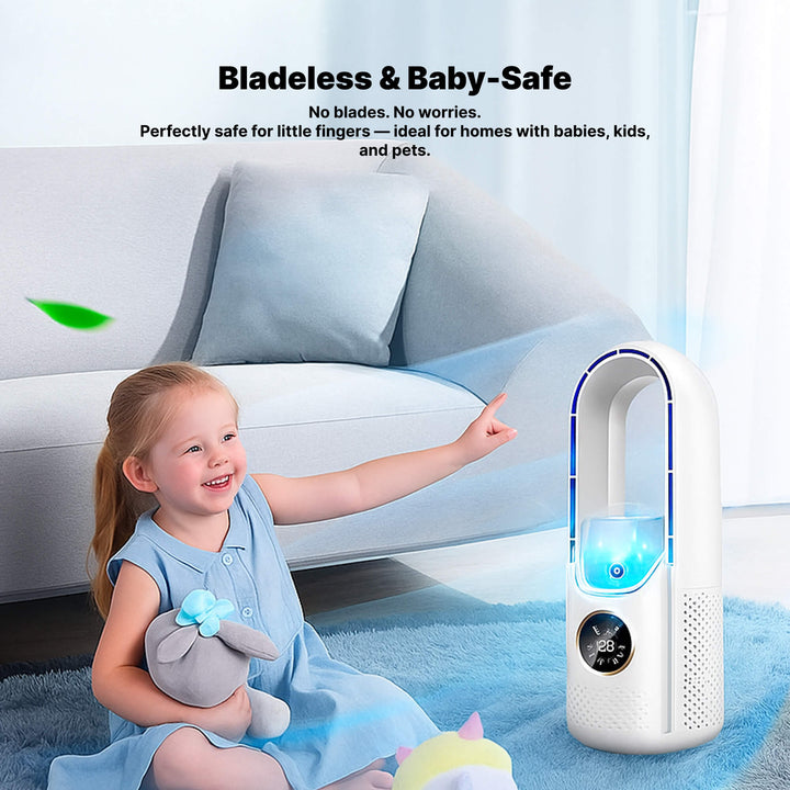 Bladeless Portable Air Conditioner | Ultra-Quiet, Ergonomic Design & Ideal for Home and Office Use | Bowlift