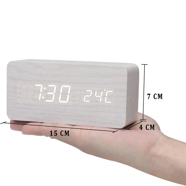 BowLift | Charms | Digital Wooden Alarm Clock | Including Temperature Display