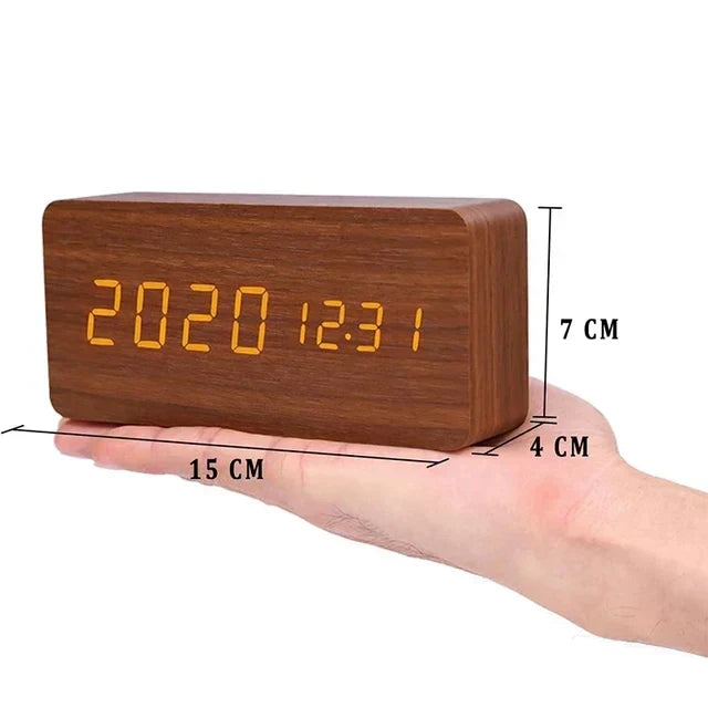 BowLift | Charms | Digital Wooden Alarm Clock | Including Temperature Display