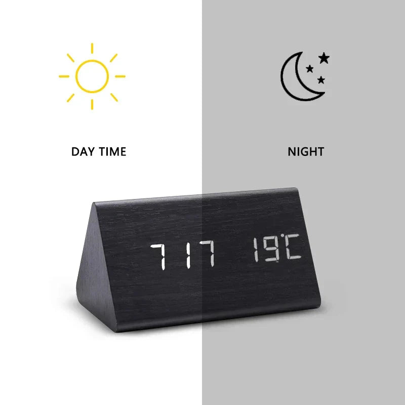 BowLift | Charms | Digital Wooden Alarm Clock | Including Temperature Display