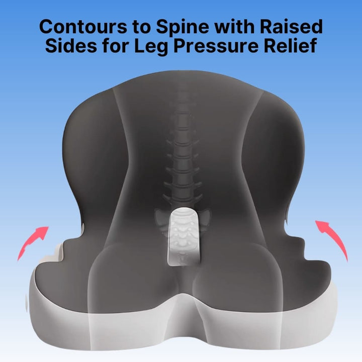 BowLift | All-in-One Orthopedic Memory Foam Seat - Cushion Seat and Back Cushion for Pain Relief and Comfort