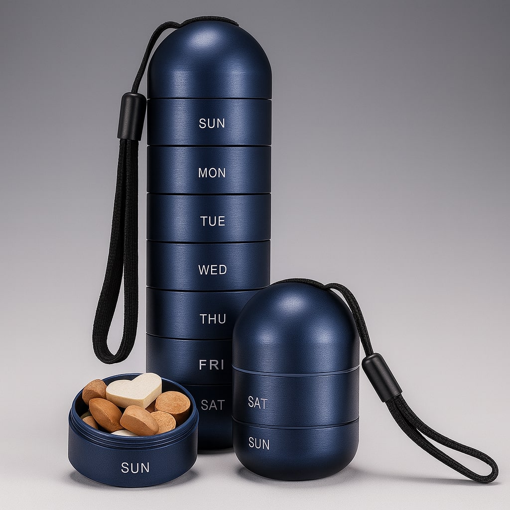 Compact Pill Box Aluminium | Bowlift