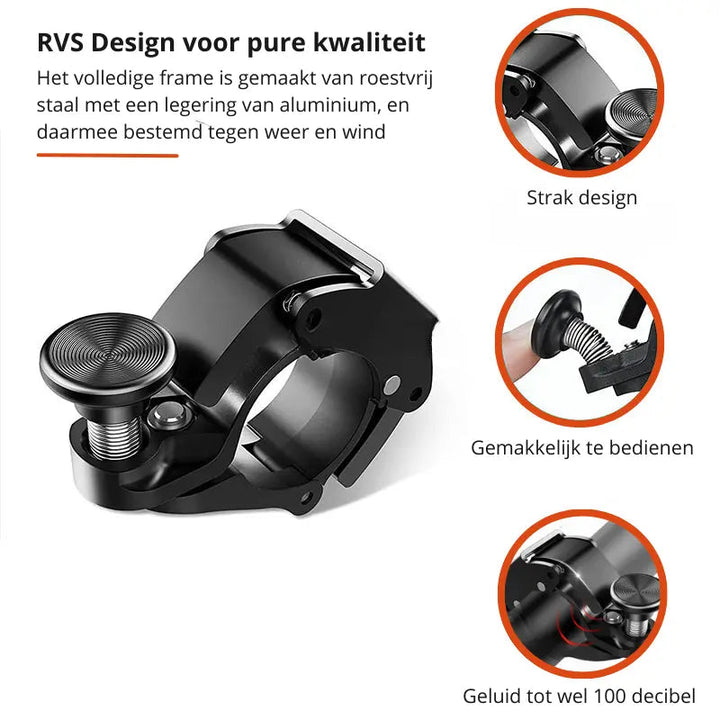Aluminum bicycle bell 100 dB light | Bowlift