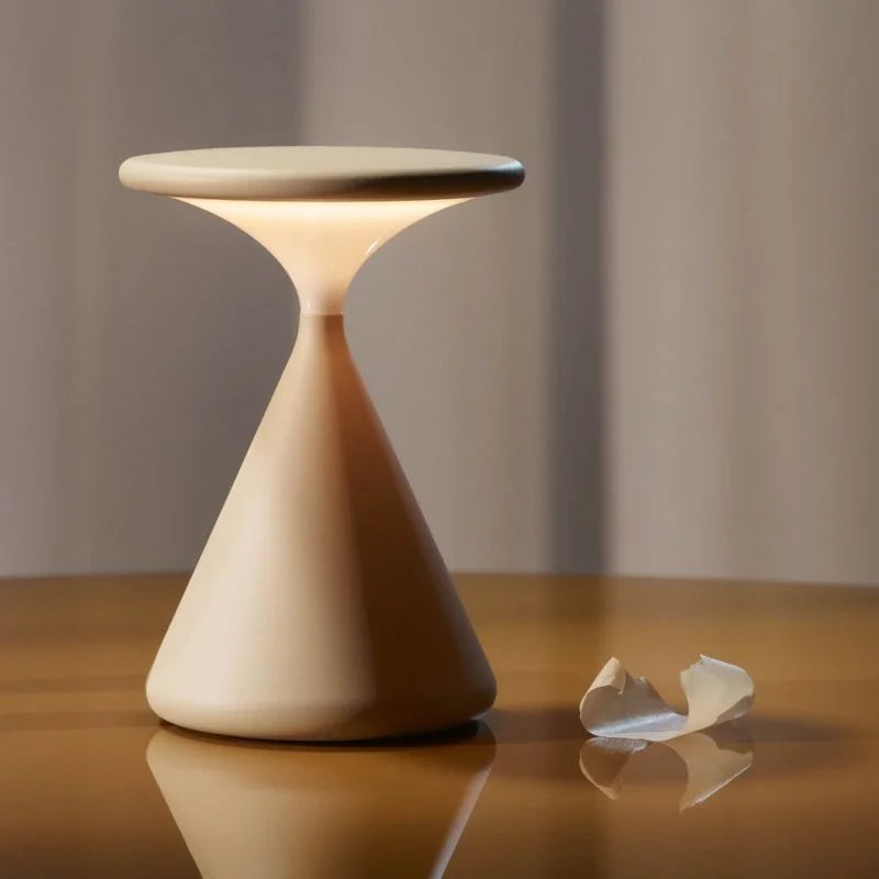 BowLift | Aeron Hourglass Battery Table Lamp | Dimmable LED Table Lamp Without Cable
