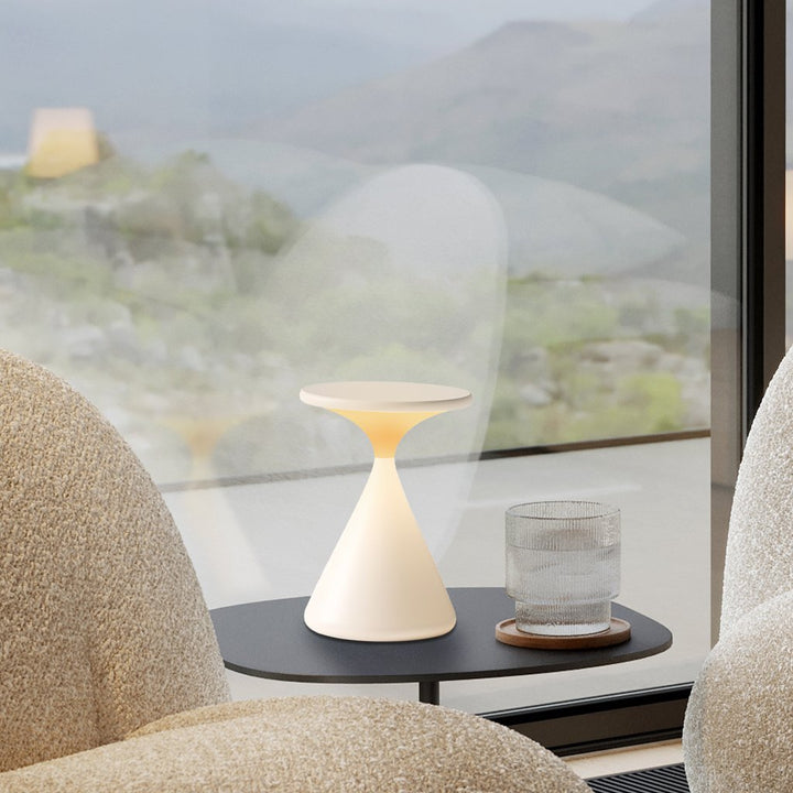 BowLift | Aeron Hourglass Battery Table Lamp | Dimmable LED Table Lamp Without Cable