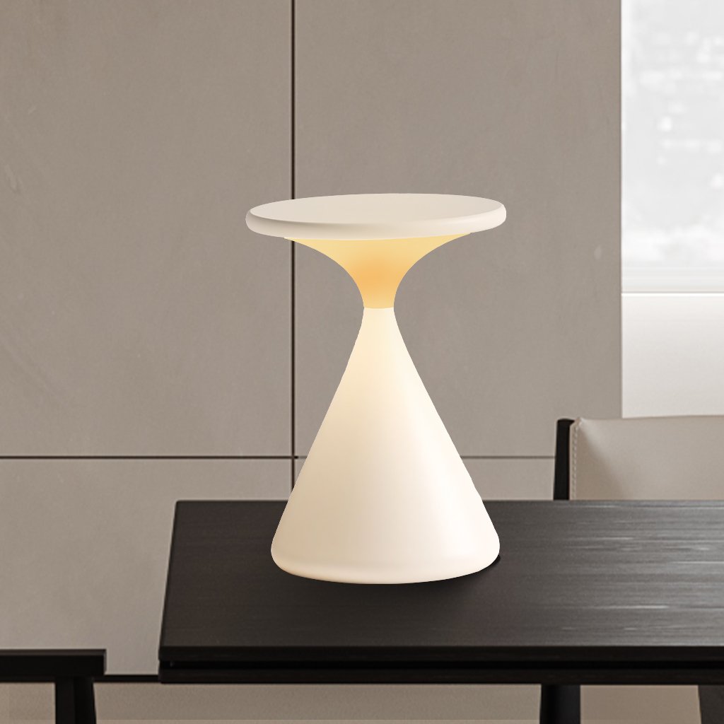 BowLift | Aeron Hourglass Cordless LED Table Lamp – Rechargeable, Dimmable, Modern Design