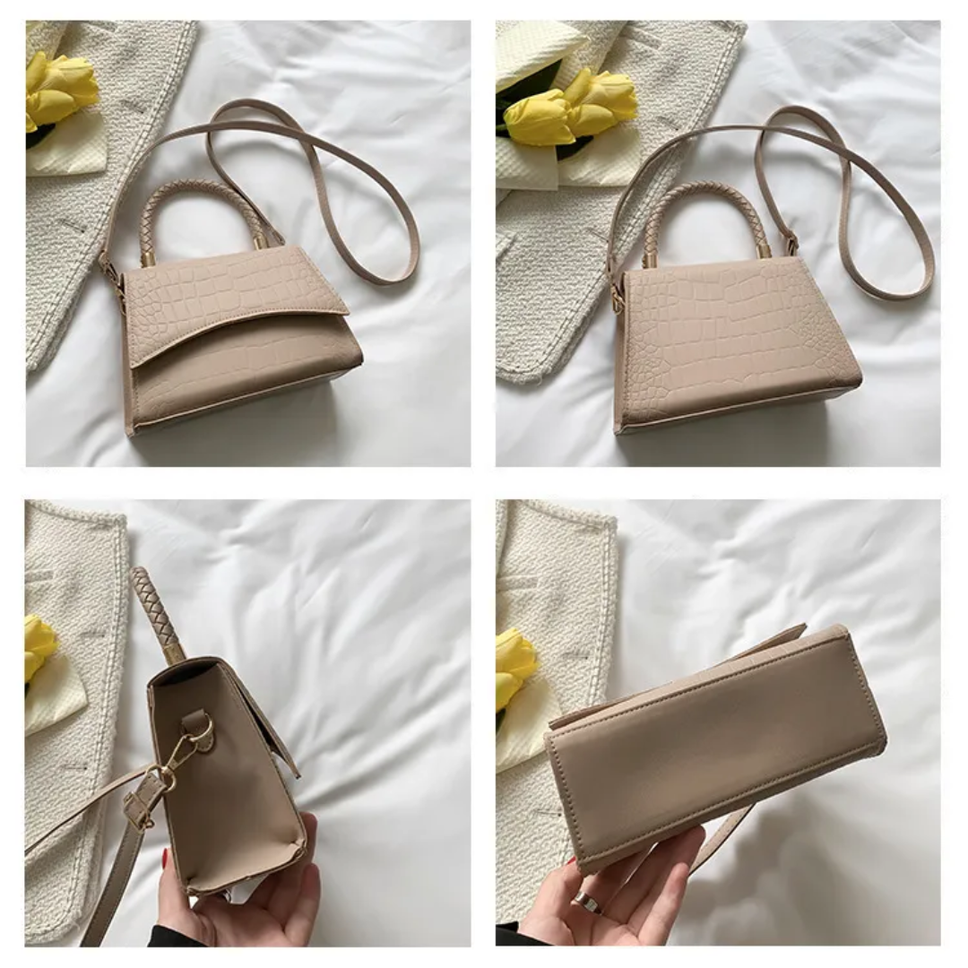 Style feather Women's Handbag made of PU leather with Crossbody strap | Bowlift