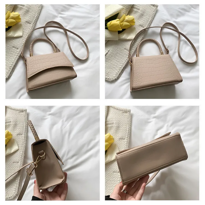 Style feather Women's Handbag made of PU leather with Crossbody strap | Bowlift