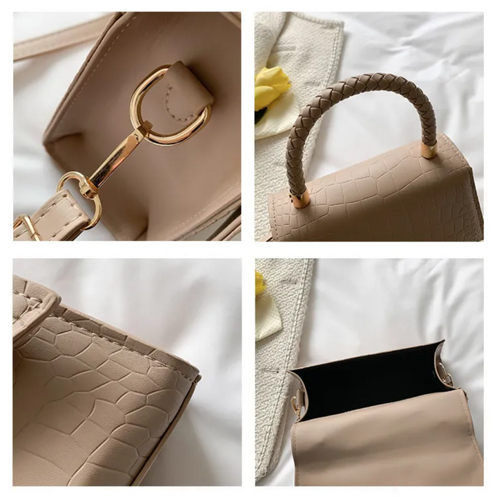 Style feather Women's Handbag made of PU leather with Crossbody strap | Bowlift