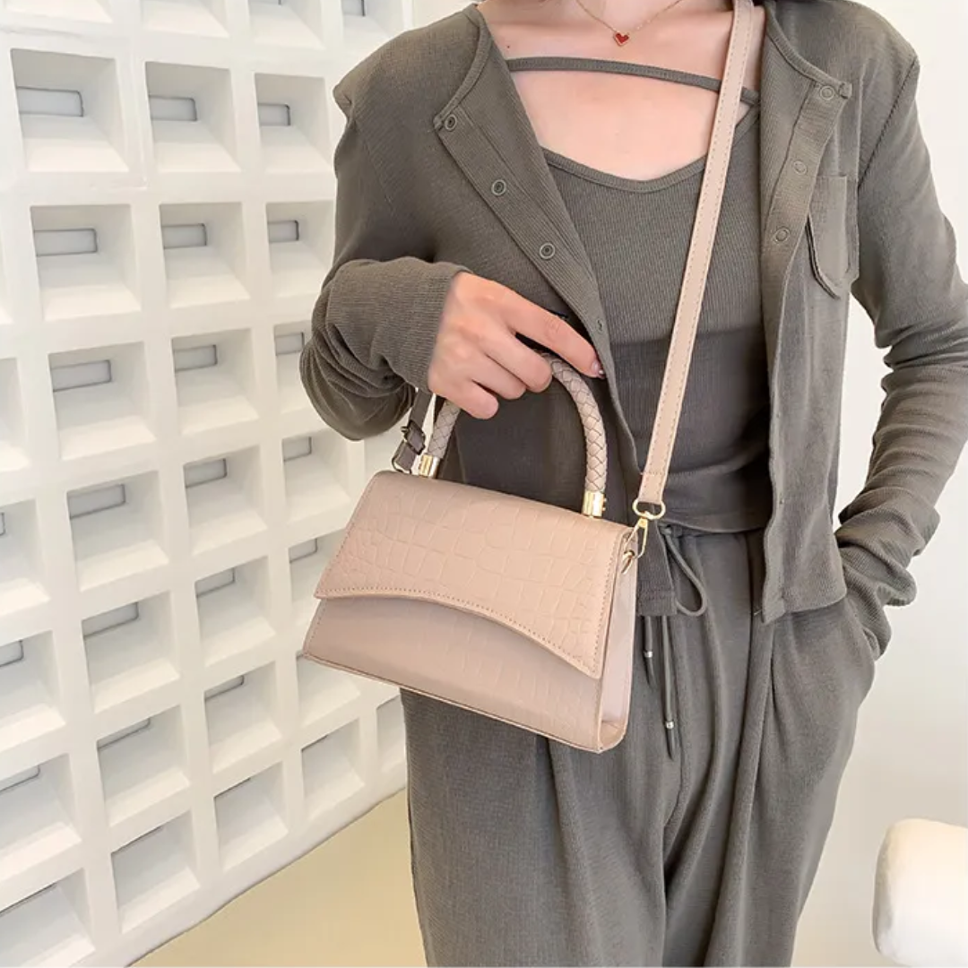 Style feather Women's Handbag made of PU leather with Crossbody strap | Bowlift