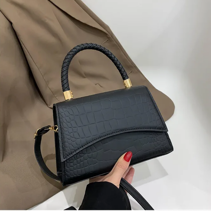 Style feather Women's Handbag made of PU leather with Crossbody strap | Bowlift