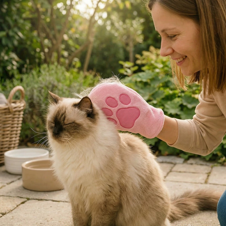 Animal care microfibre glove – dry bath towel & coat cleaning for cats Bowlift