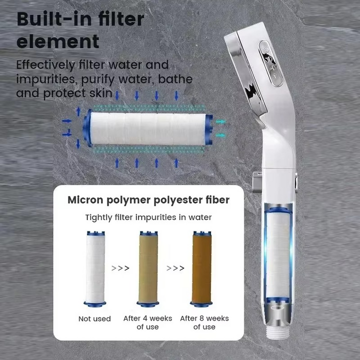 BowLift | AquaPulse | High-Pressure Shower Head with Adjustable Spray Modes