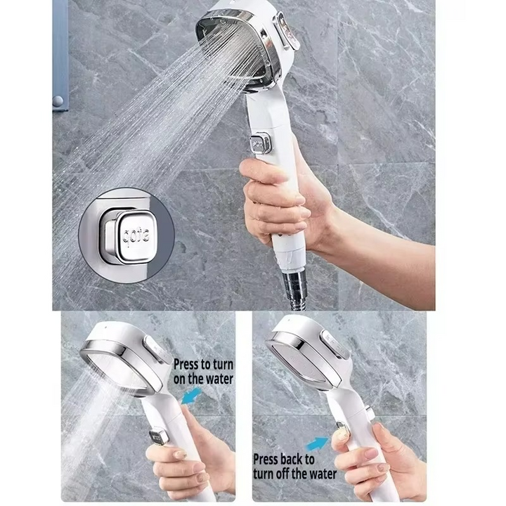 BowLift | AquaPulse | High-Pressure Shower Head with Adjustable Spray Modes