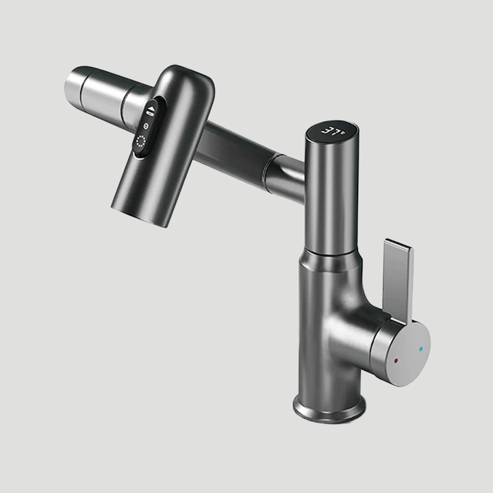 BowLift | LustraFlow 360° Smart Fixture | Modern Kitchen and Bath Mixer with LED Temperature Display