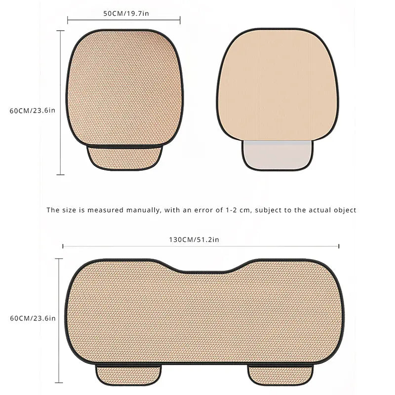 BowLift | Breathable & Non-Slip Cotton Car Seat Cover Complete Set - Universal Fit