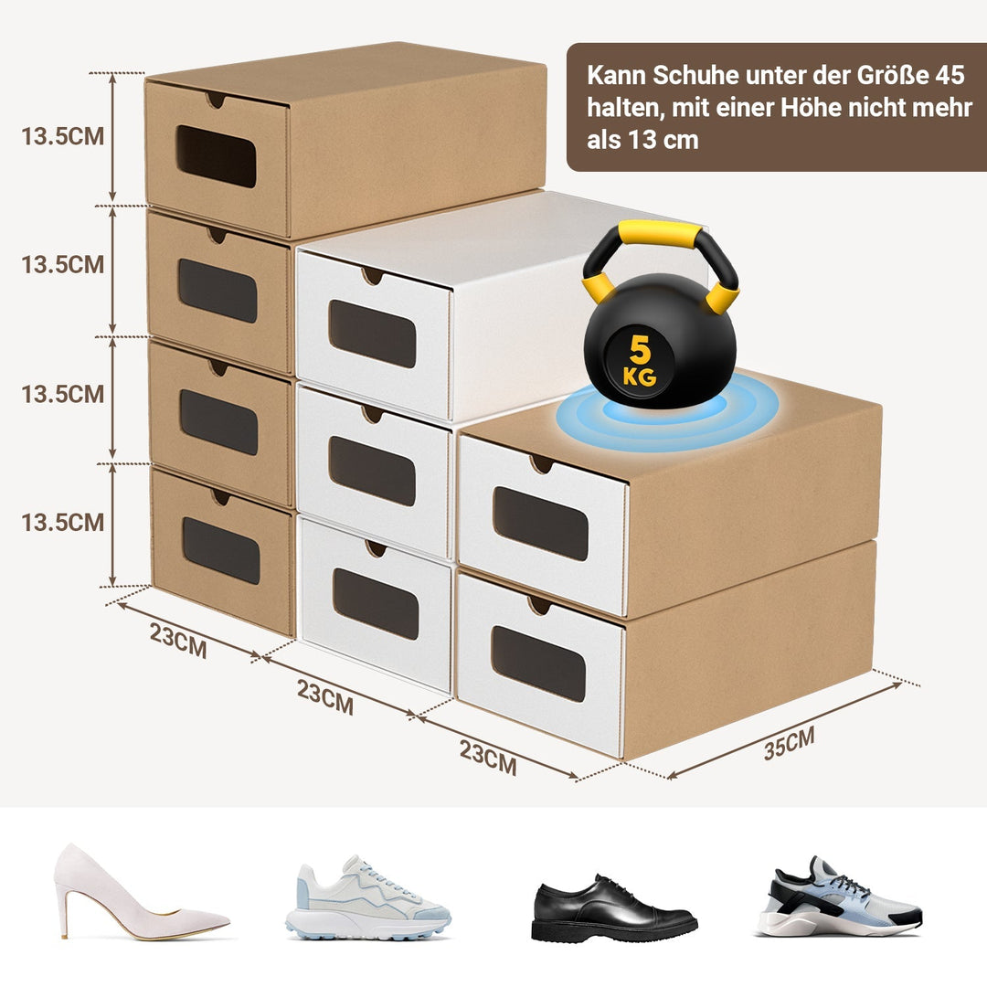 Storage boxes cardboard with window & drawer 10-piece set | Bowlift