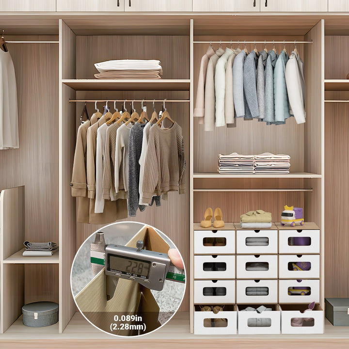 Storage boxes cardboard with window & drawer 10-piece set | Bowlift