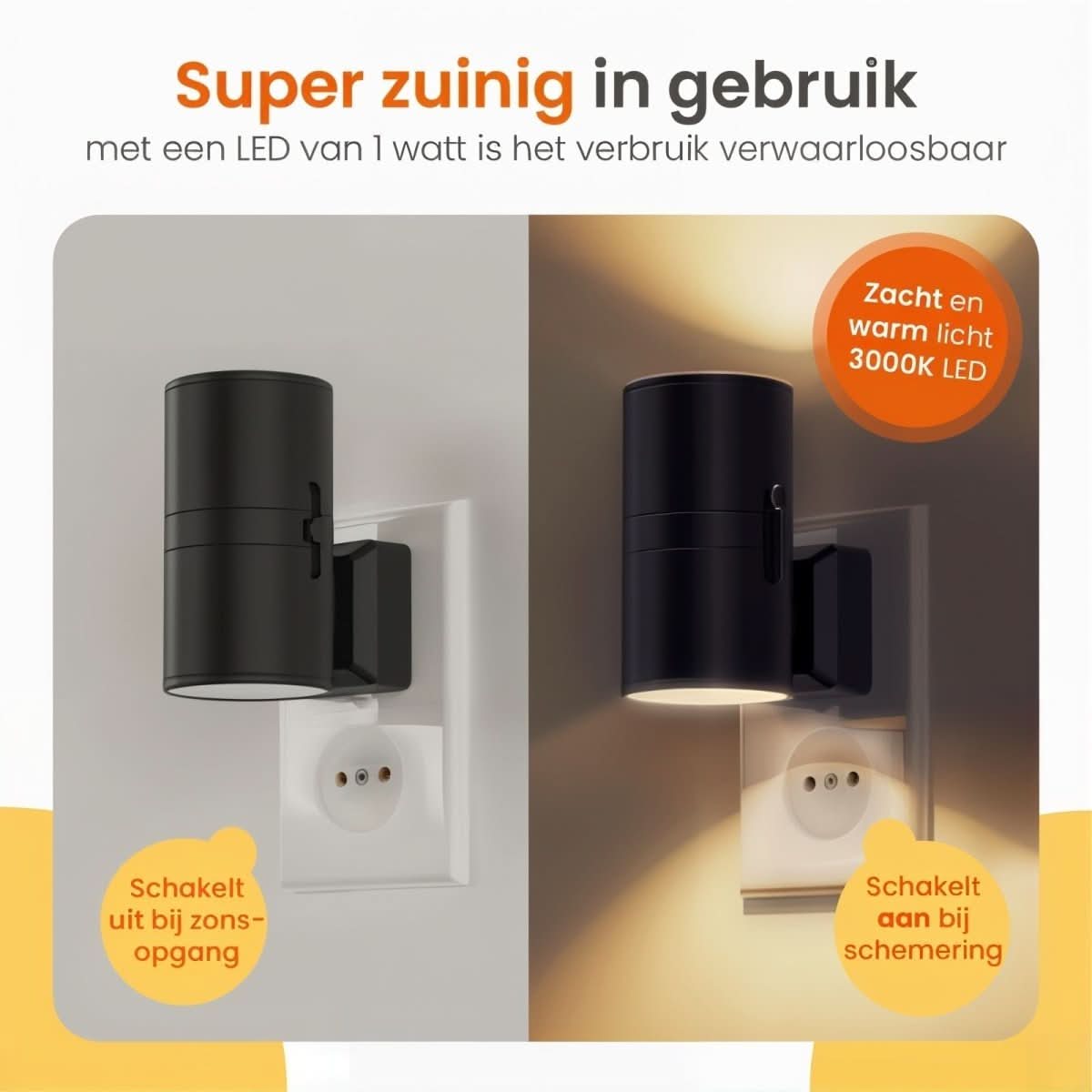 BowLift | Dimmable LED night light with day/night sensor for pleasant room lighting