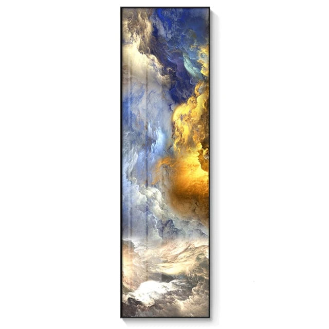 Auspicious Clouds Skyscape Wall Art Fine Art Canvas Prints Abstract Marble Modern Tall Vertical Skyscraper Format Pictures For Loft Home Office Wall Art Decor | Bowlift