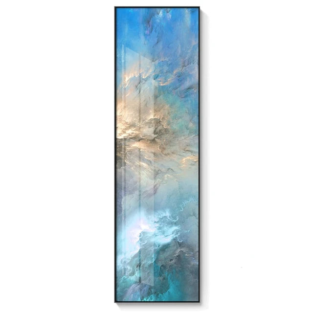 Auspicious Clouds Skyscape Wall Art Fine Art Canvas Prints Abstract Marble Modern Tall Vertical Skyscraper Format Pictures For Loft Home Office Wall Art Decor | Bowlift