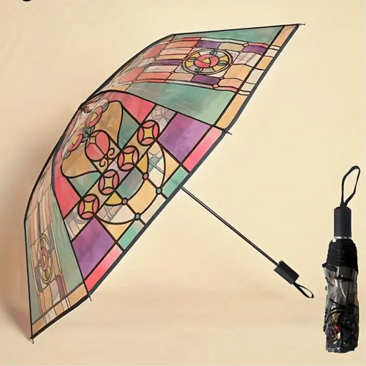 BowLift | Automatic Umbrella – Vintage Design with Stained Glass and Wind PRedection