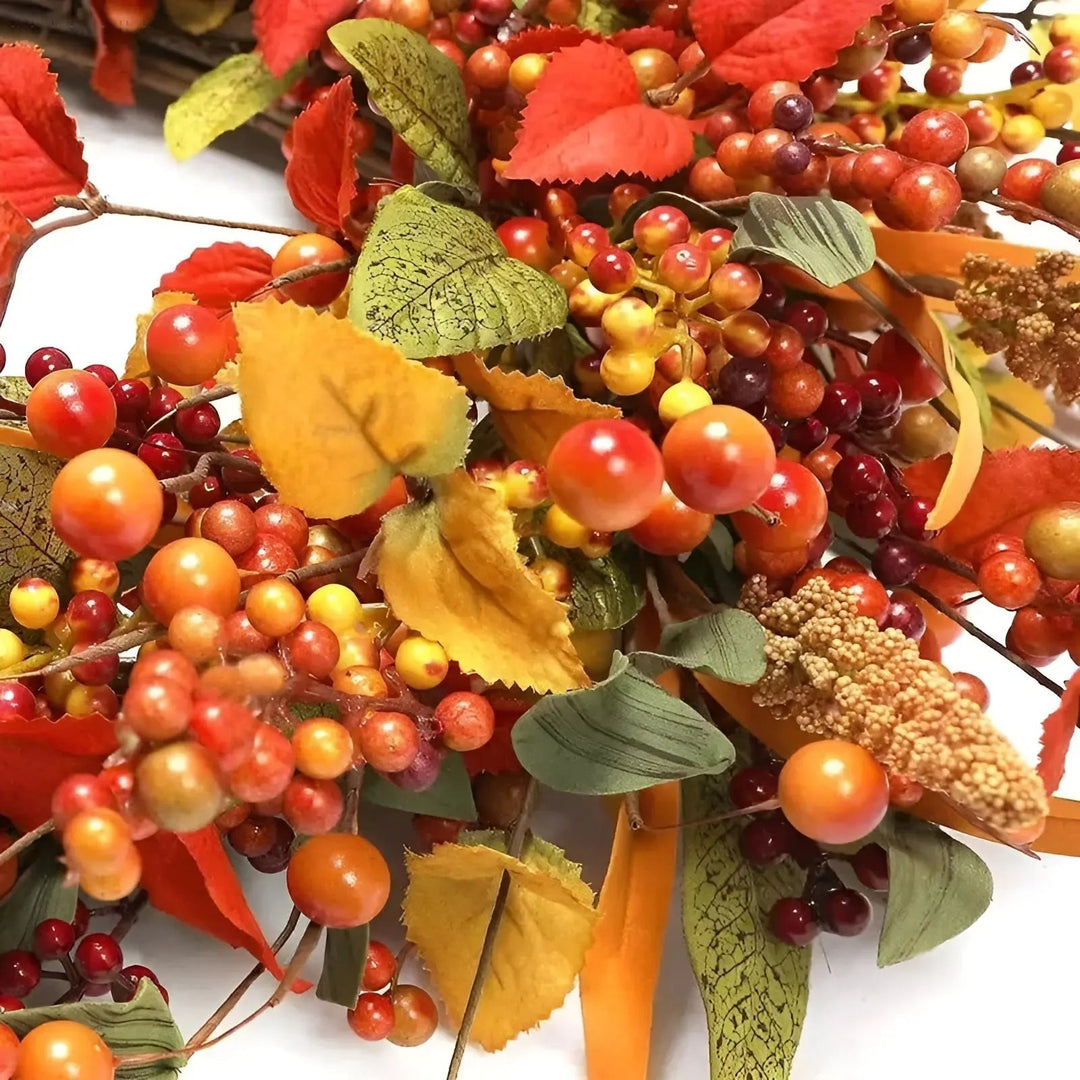 Autumn Rattan Door Wreath - AmberLeaf | Bowlift