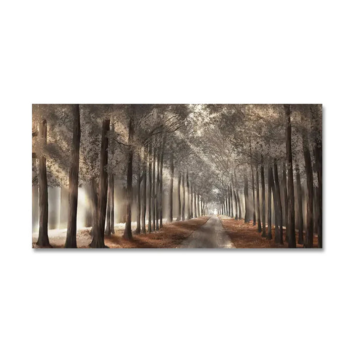 Autumn Sunshine Forest Wall Art Fine Art Canvas Print Natural Landscape Picture For Living Room Dining Room Scandinavian Home Decor | Bowlift