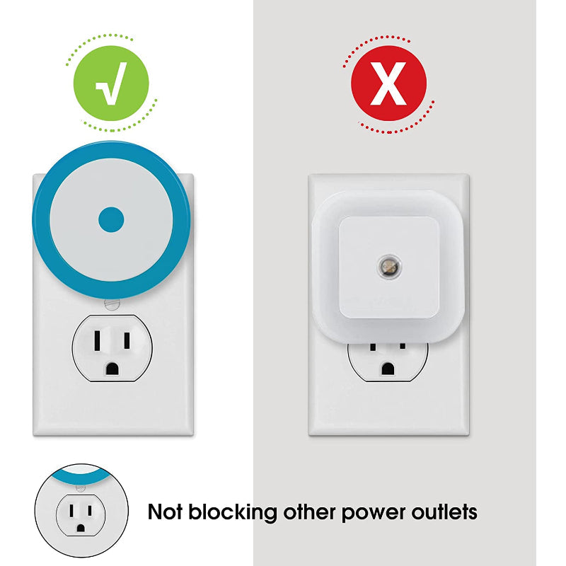 BowLift | Night lights plug into the wall [4Pack], night light with light sensors, LED night light for the children's room, baby night light, bathroom night light, stair lights, hallway light