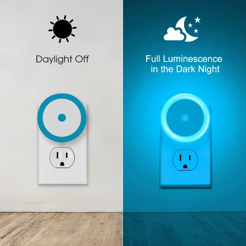 BowLift | Night lights plug into the wall [4Pack], night light with light sensors, LED night light for the children's room, baby night light, bathroom night light, stair lights, hallway light