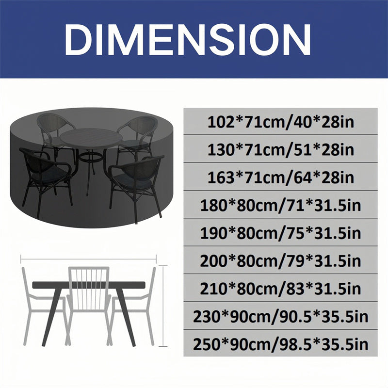 BowLift | Round Waterproof Garden Furniture Cover | Heavy-Duty, UV-Resistant & Adjustable for Outdoor Tables and Chairs
