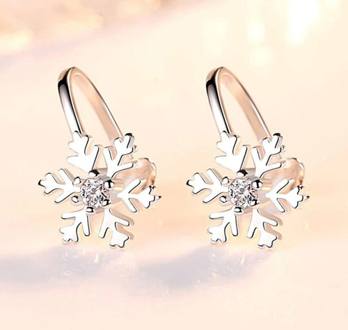 BowLift | Silver Snowflake Ear Cuff Earrings