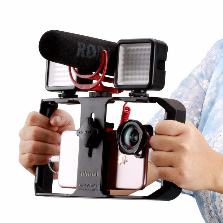 VideoGrip Smartphone Stabilizer – Professional Film Cage with Cold Shoe Mounts | Bowlift