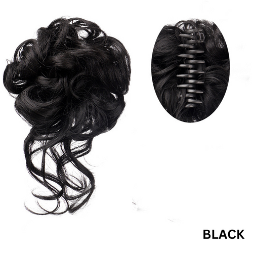 Messy Bun Hair Wavy Curly with Claw Clip Super Natural Look Bowlift