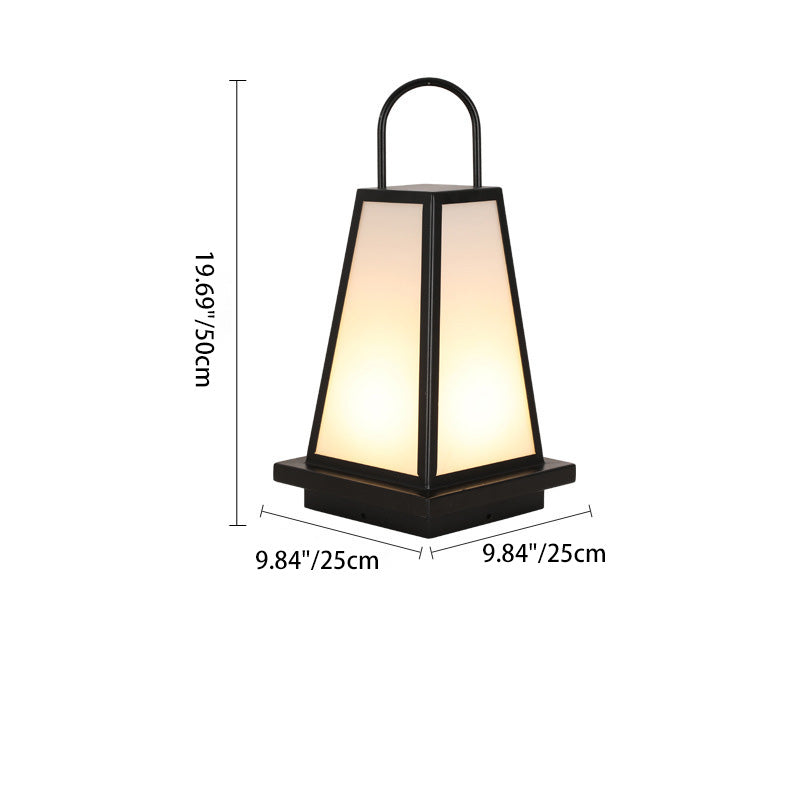Contemporary Industrial Solar Iron Acrylic 1-Light Outdoor Post Light For Garden | Bowlift