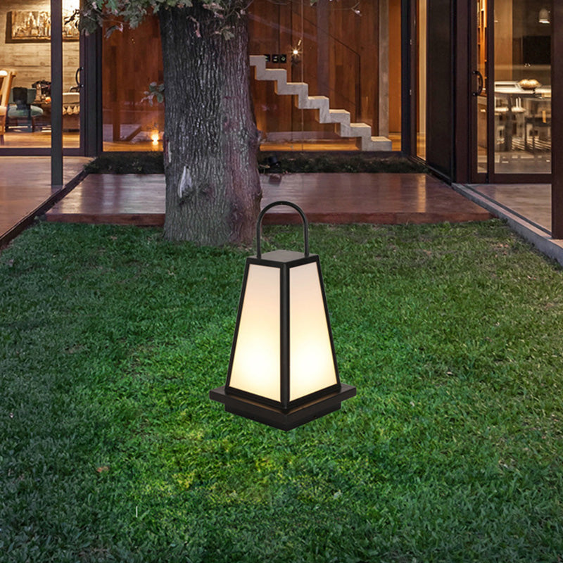 Contemporary Industrial Solar Iron Acrylic 1-Light Outdoor Post Light For Garden | Bowlift
