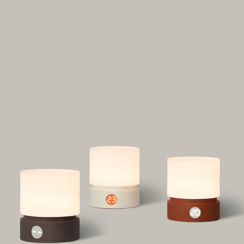 BowLift | Contemporary Nordic Timer Rechargeable ABS HIPS Silicone Cylinder LED Table Lamp Night Light for Nightstand