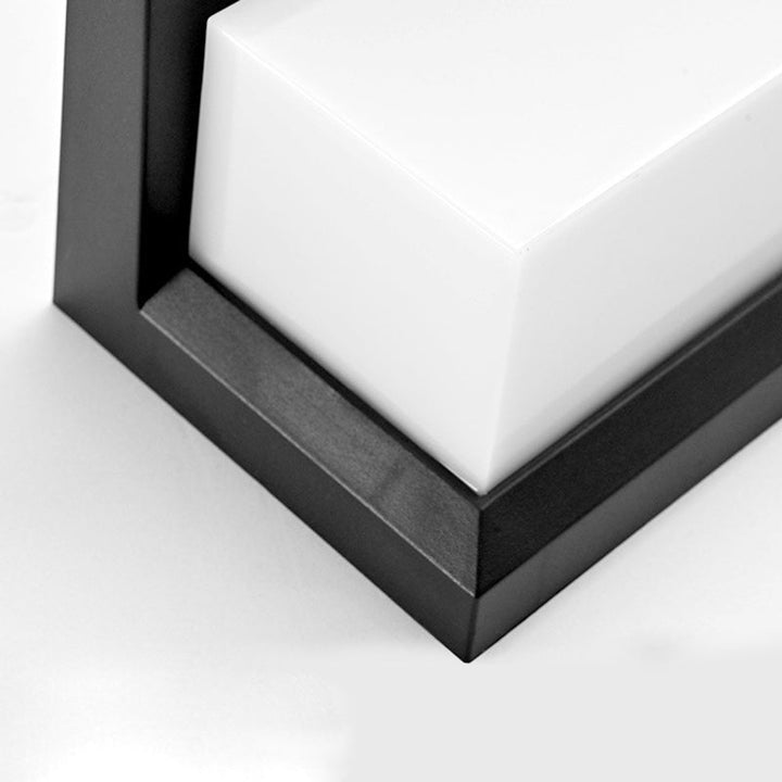 Modern Minimalist Solar & Waterproof Plastic & PC Rectangular LED Wall Sconce Lamp For Outdoor, Patio & Garden | Bowlift