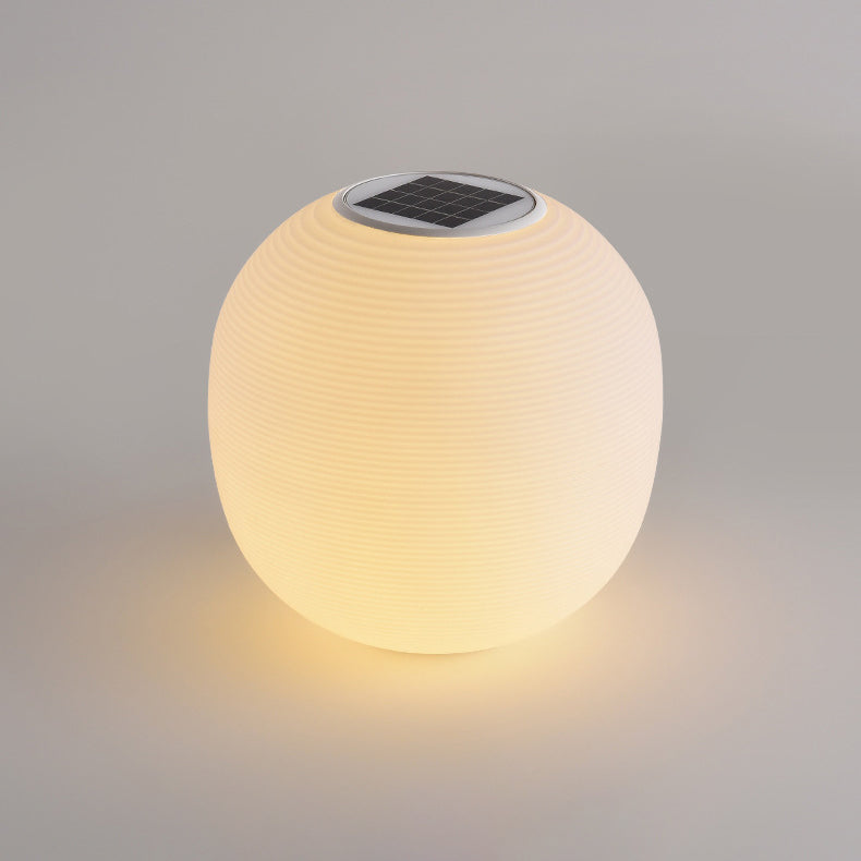 Modern Minimalist PE Oval LED Solar & Waterproof Outdoor Light For Garden & Patio | Bowlift